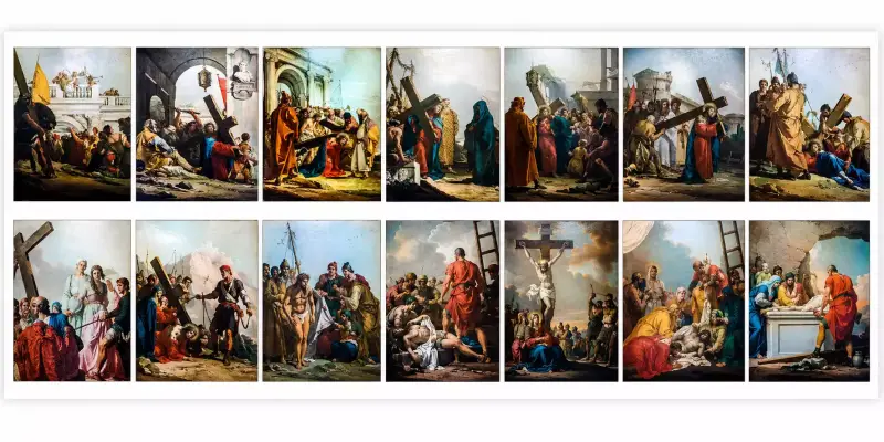 Les quatorze stations du Chemin de Croix en images, de la condamnation de Jésus à sa mise au tombeau