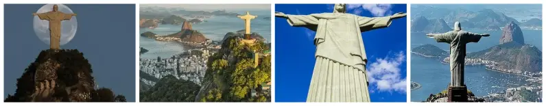 Le Christ Rédempteur de Rio de Janeiro dominant la ville et la baie du Brésil