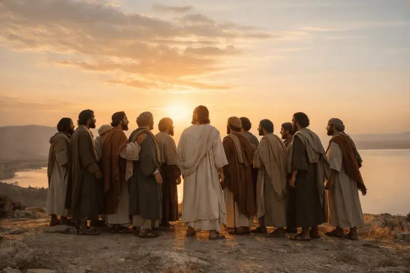 Jésus entouré des douze apôtres illustration de leur appel et de leur mission dans la Bible