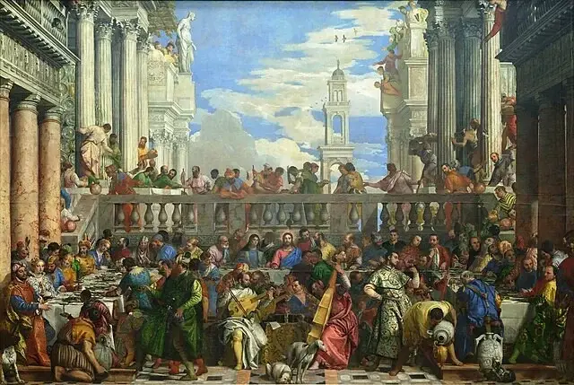 Les Noces de Cana de Véronèse représentant Jésus au banquet de Cana