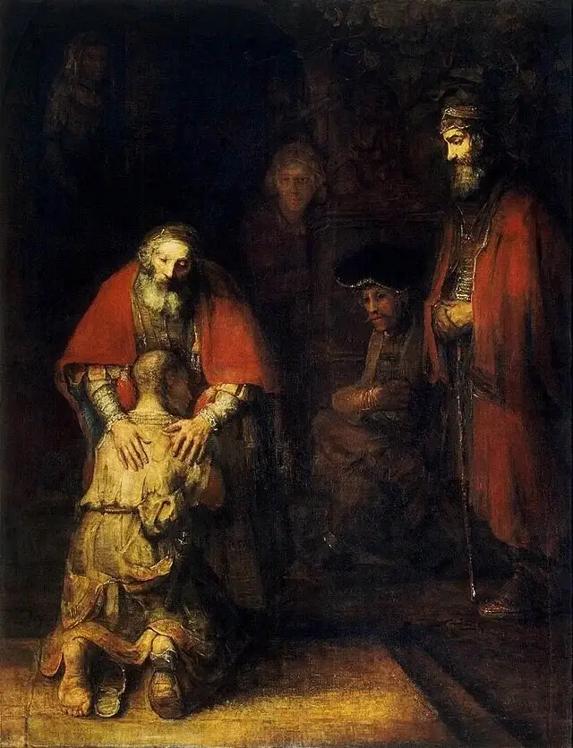 Le Retour du fils prodigue de Rembrandt représentant le pardon du père