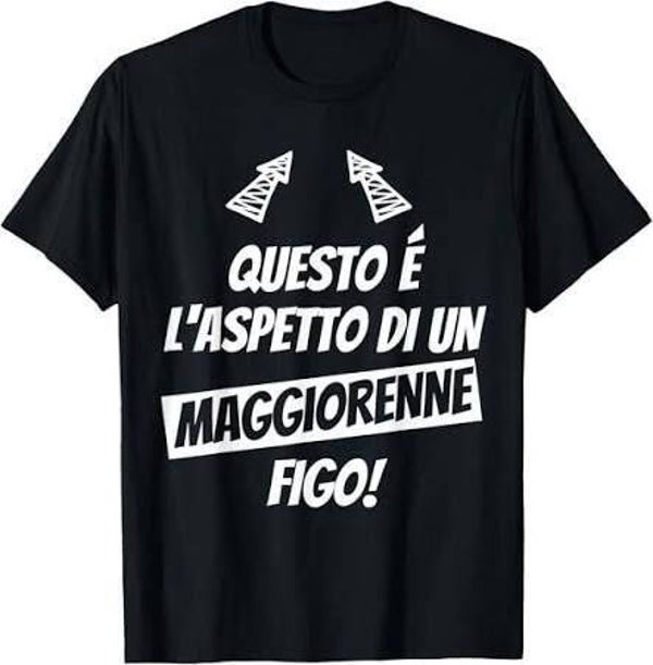 T-shirt 18 anni – “Maggiorenne Figo”