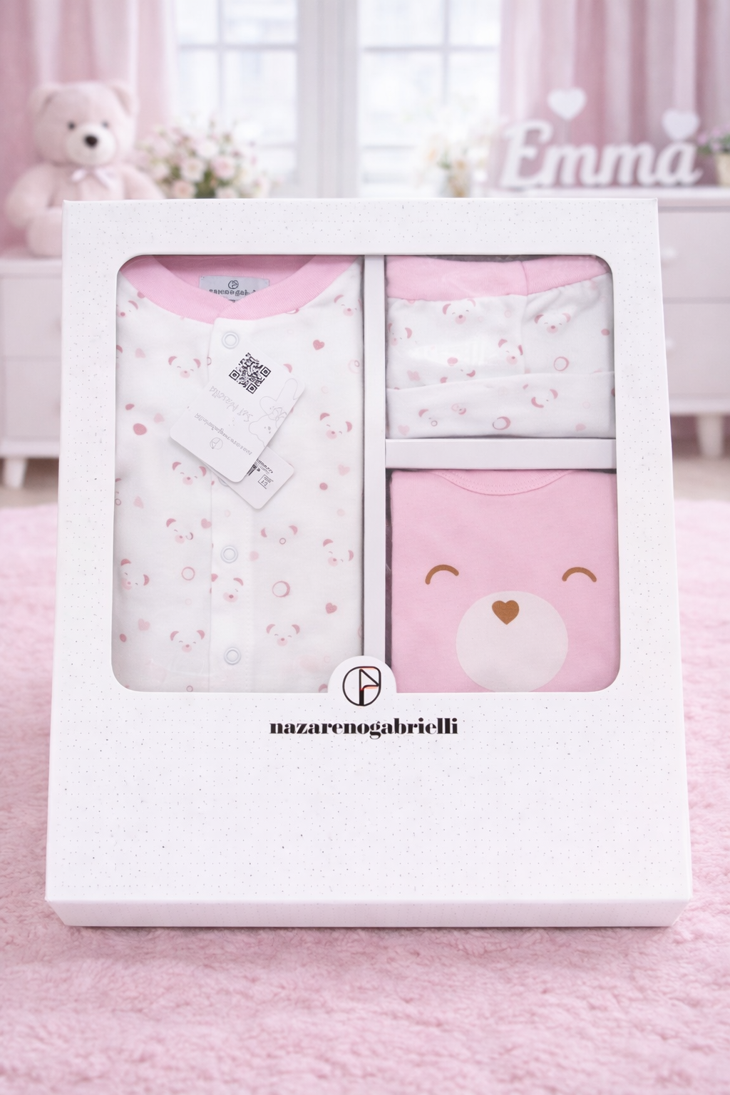 Set nascita neonata 4 pezzi rosa – Idea regalo