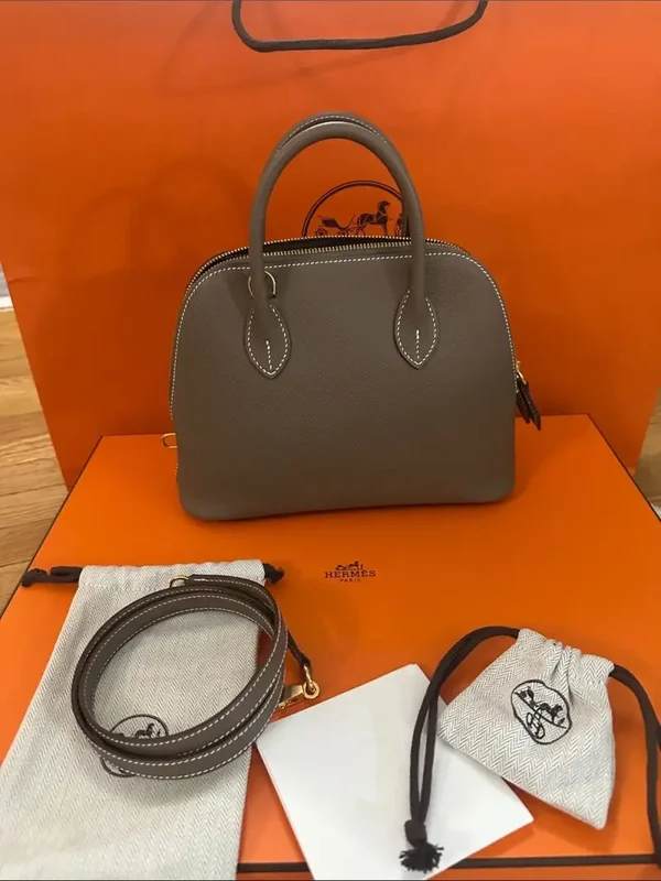 Hermès Bolide 1923 25 – Étoupe Epsom with Gold Hardware | Brand New in Box