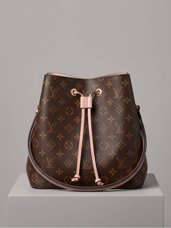 Louis Vuitton Monogram Noé Bucket Bag – Pink Leather Trim