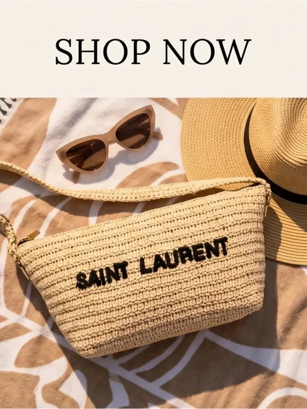 Saint Laurent Raffia Shoulder Bag