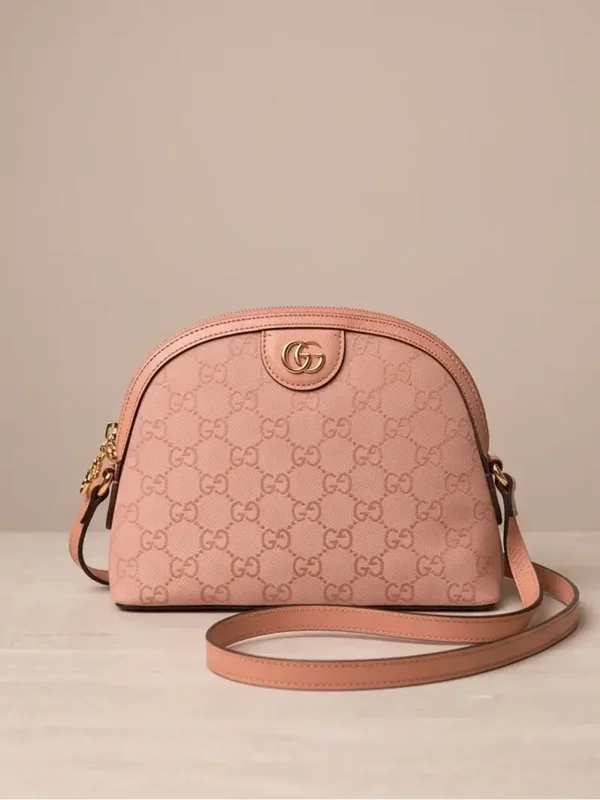 Gucci Pink GG Canvas Dome Crossbody Bag