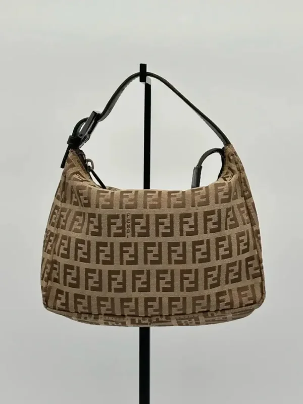 Fendi Zucca FF Monogram Canvas Shoulder Bag – Beige & Brown
