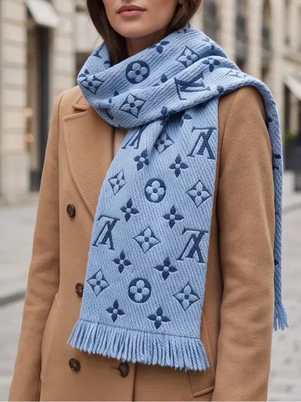 Louis Vuitton Logomania Scarf- Light Blue