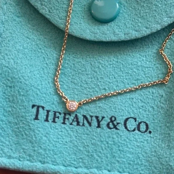 Tiffany & Co. 18k Gold Diamond Bezel Necklace (AU750)