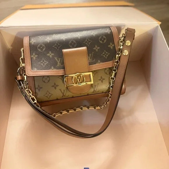 Louis Vuitton Dauphne MM Brown Designer Crossbody Bag