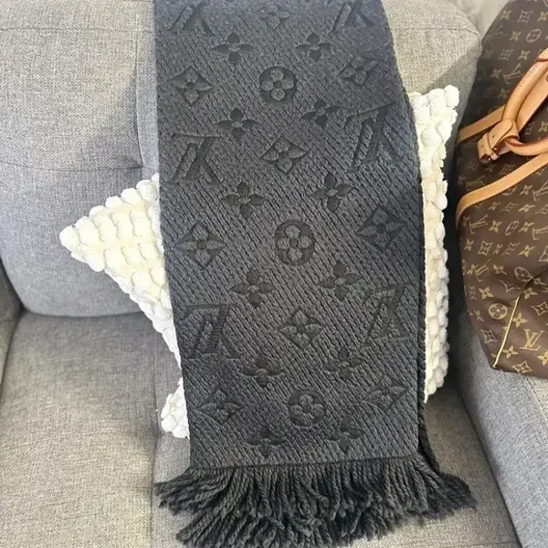Louis Vuitton Logomania Scarf – Black / Charcoal Monogram
