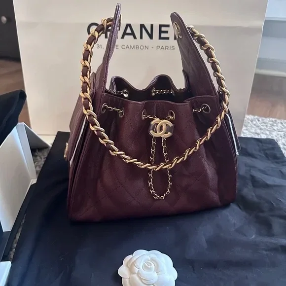 Chanel 25 Small Handbag S25 Brown Grained Calfskin – Fresh from Boutique