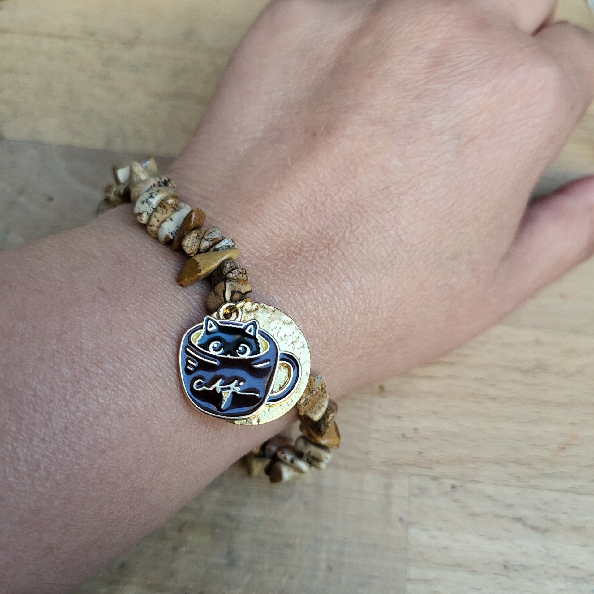 "Caféine" - Bracelet Jaspe paysage