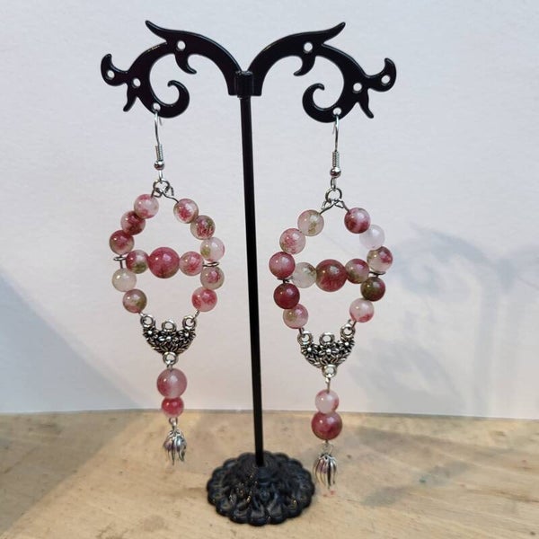 "Sakura" - Boucles d'oreilles Tourmaline Pastèque