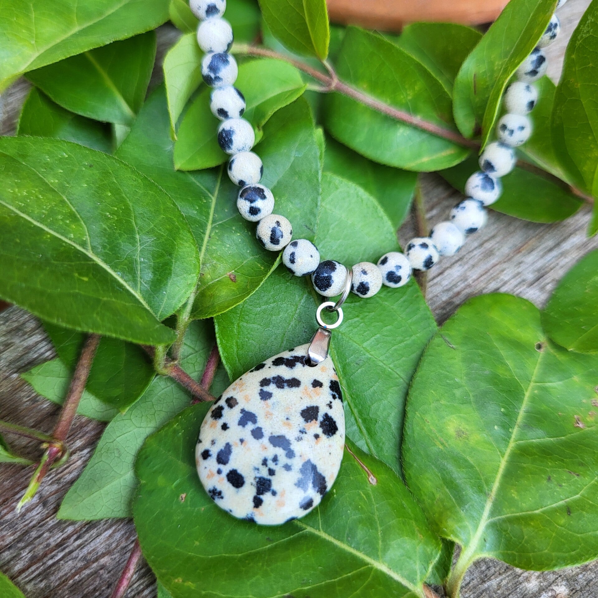 Les Discrets - "Iaspis" - Collier en Jaspe Dalmatien