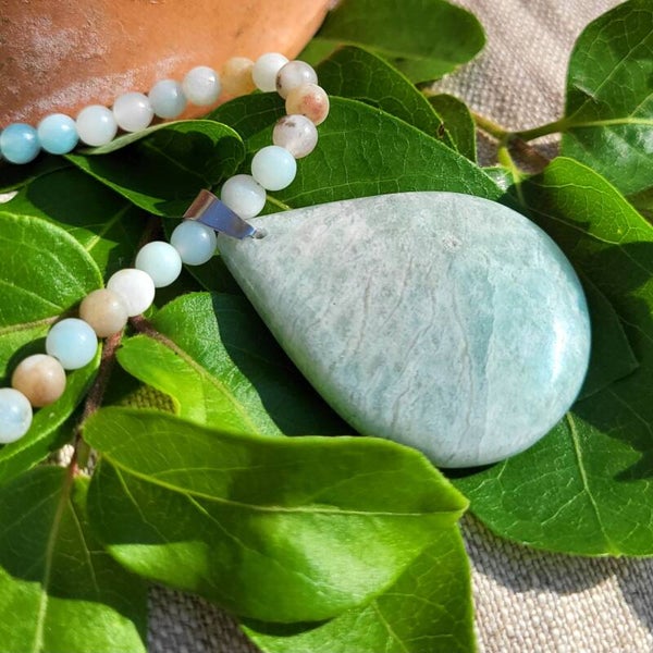Les Audacieux - "Aube tropicale" - Collier Amazonite