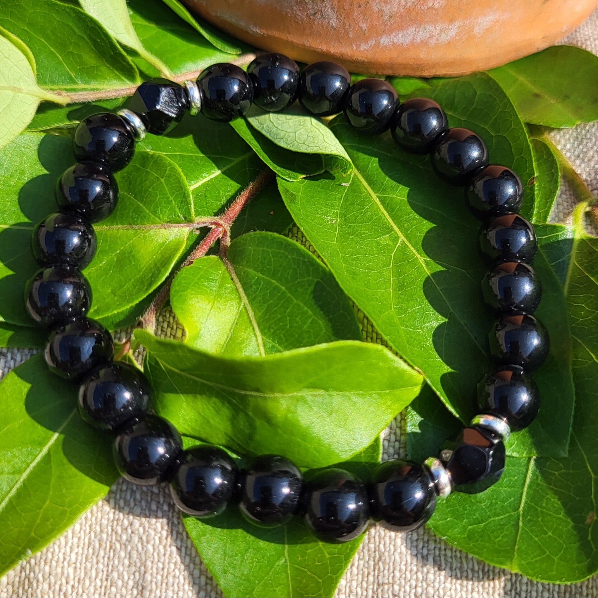 "Nyx" - Bracelet Obsidienne noire