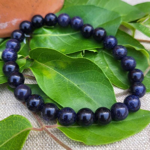 "Simplissime" - Bracelet Pierre de Sable Bleu