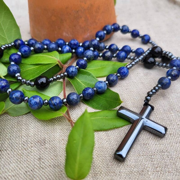 "Stella Maris" - Chapelet en Lapis-Lazuli