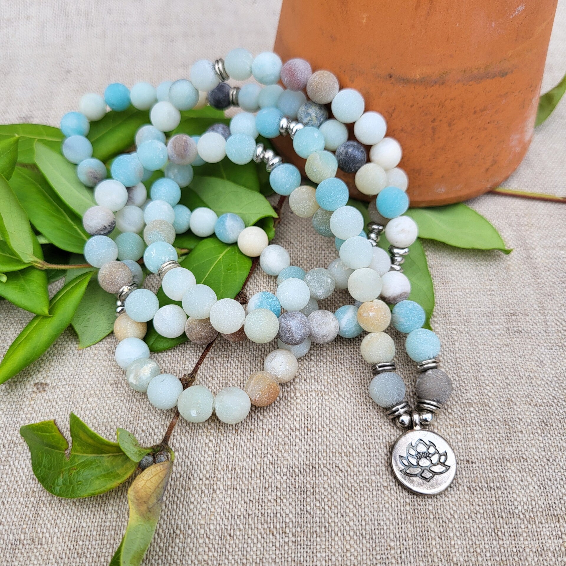 "Sarasvati" - Mala en Amazonite