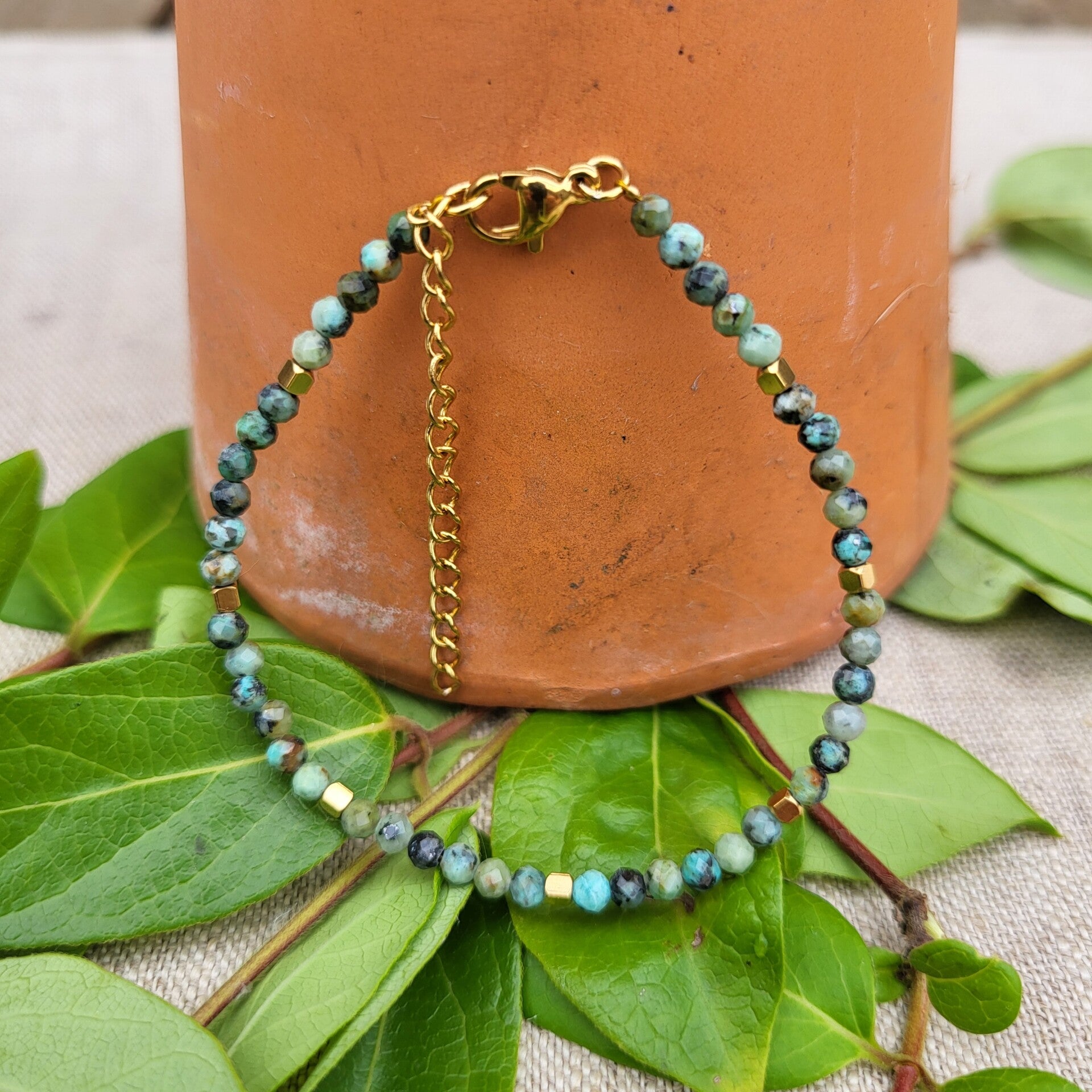 Les Minis - Bracelet Turquoise africaine et or