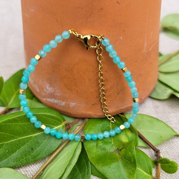 Les Minis - Bracelet Amazonite verte et or