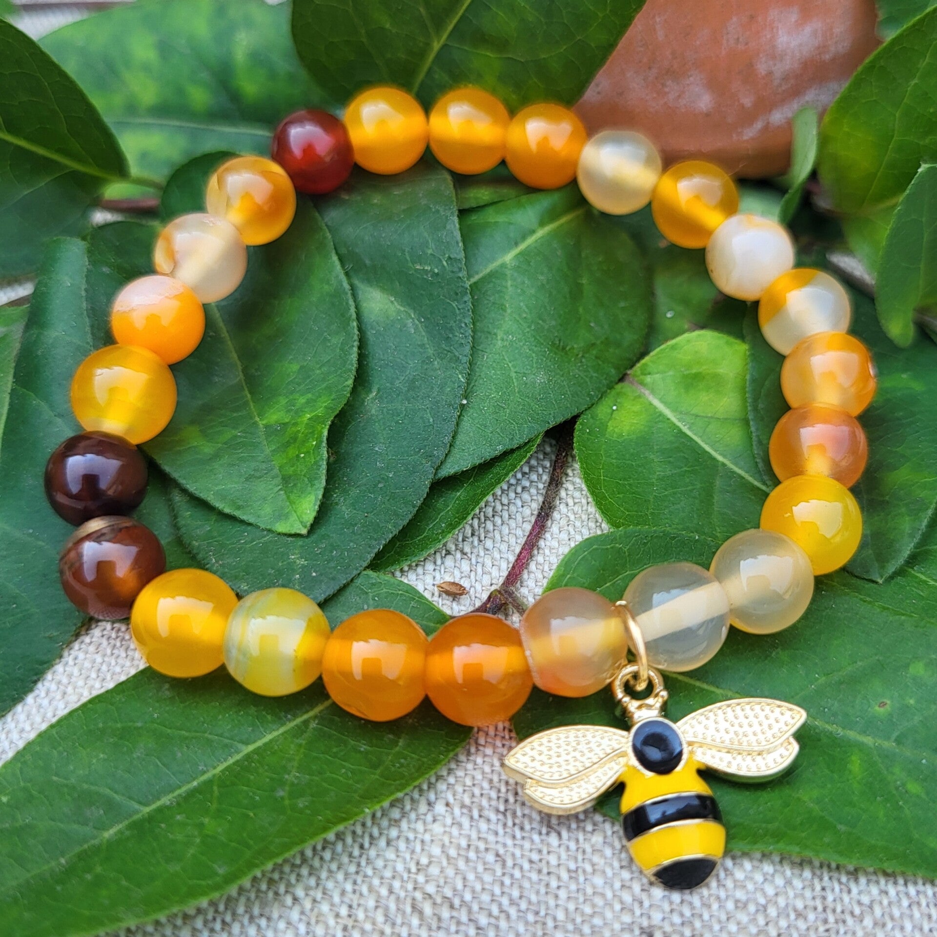 "Butineuses" - Bracelet  Agate Bourdon