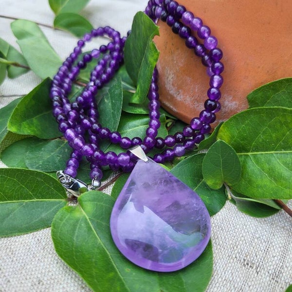 Les Audacieux - "Pensée secrète" - Sautoir en Améthyste