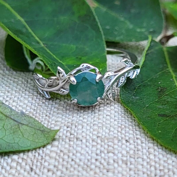 "Comtesse" - Bague Agate Mousse - Argent 925