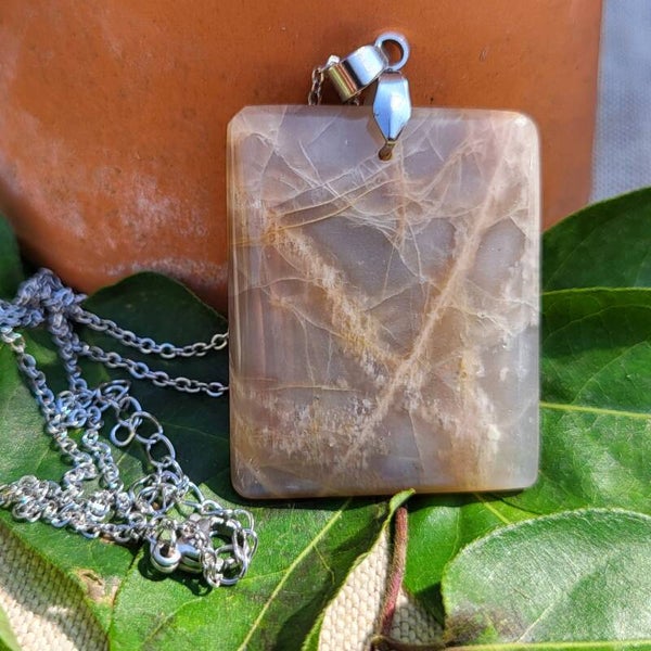 Les Solitaires - "Clair de Lune" - Pendentif Pierre de Lune