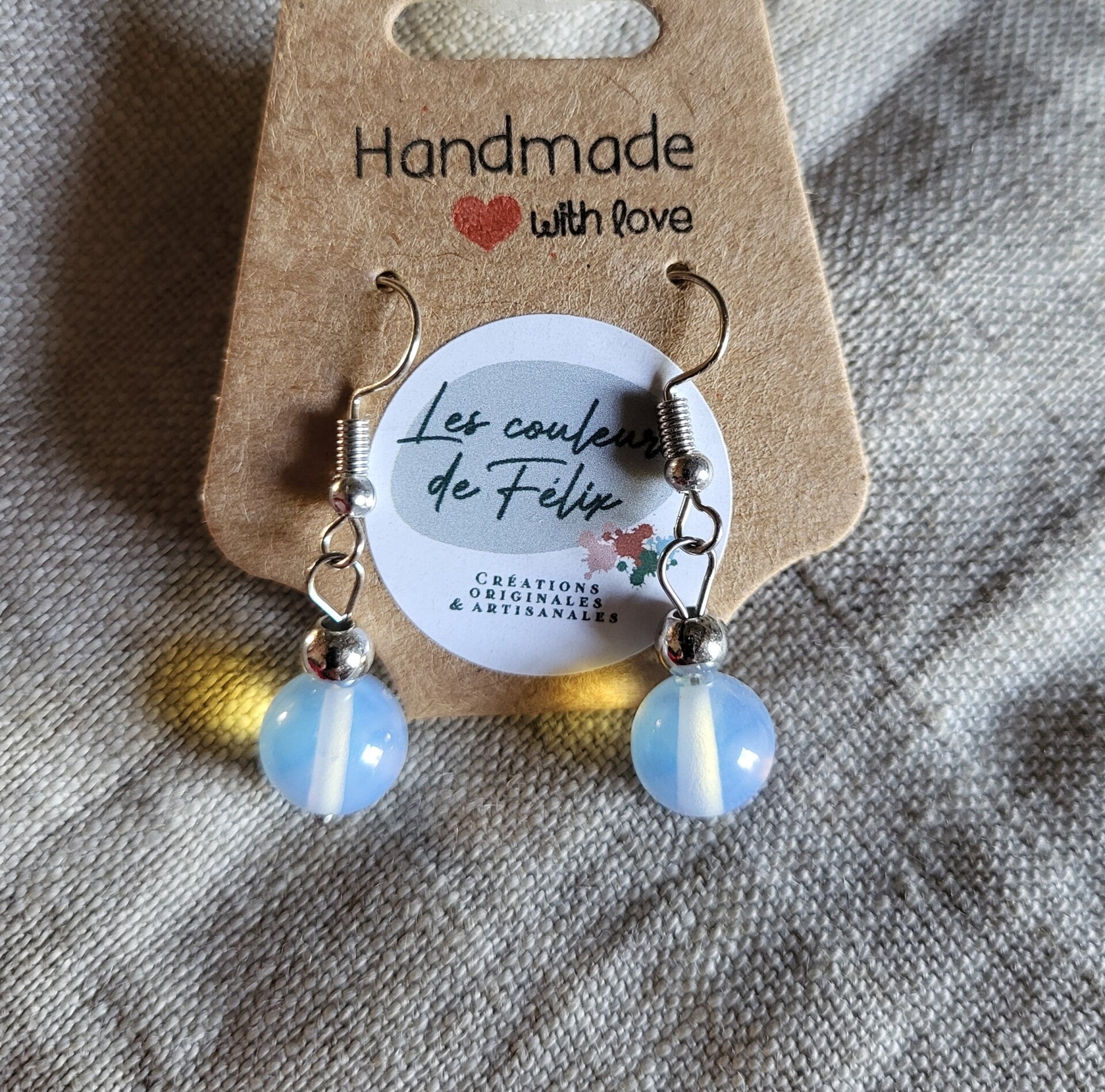 "Lumière" - Boucles d’oreilles Opaline