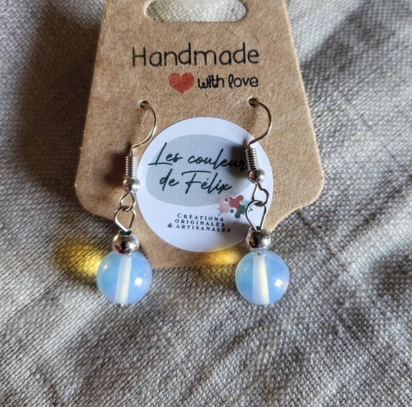 "Lumière" - Boucles d’oreilles Opaline