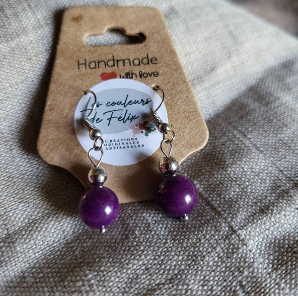 "Iris" - Boucles d’oreilles Agate violette