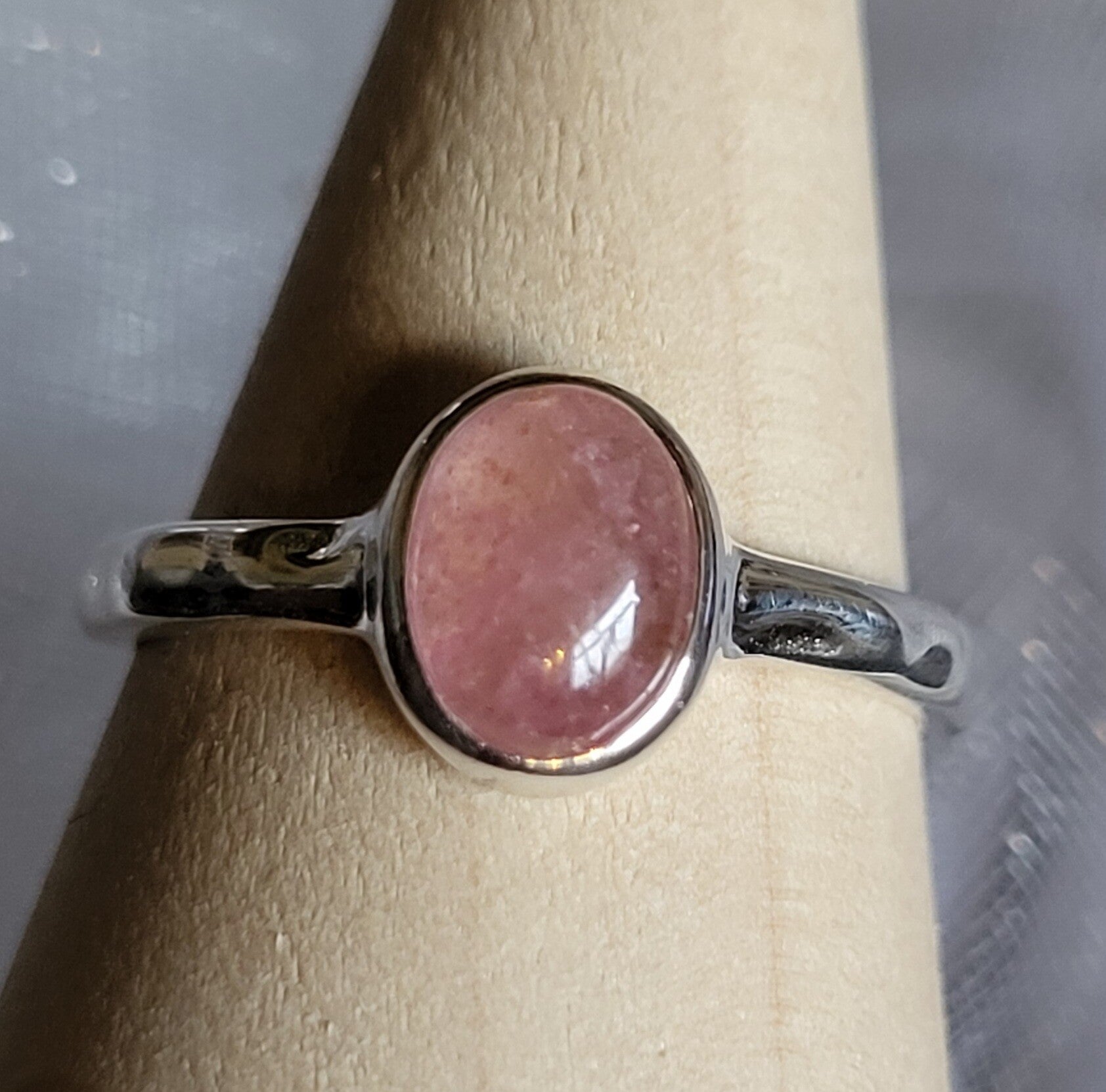"Aurore" - Bague Agate Fraise et Argent 925