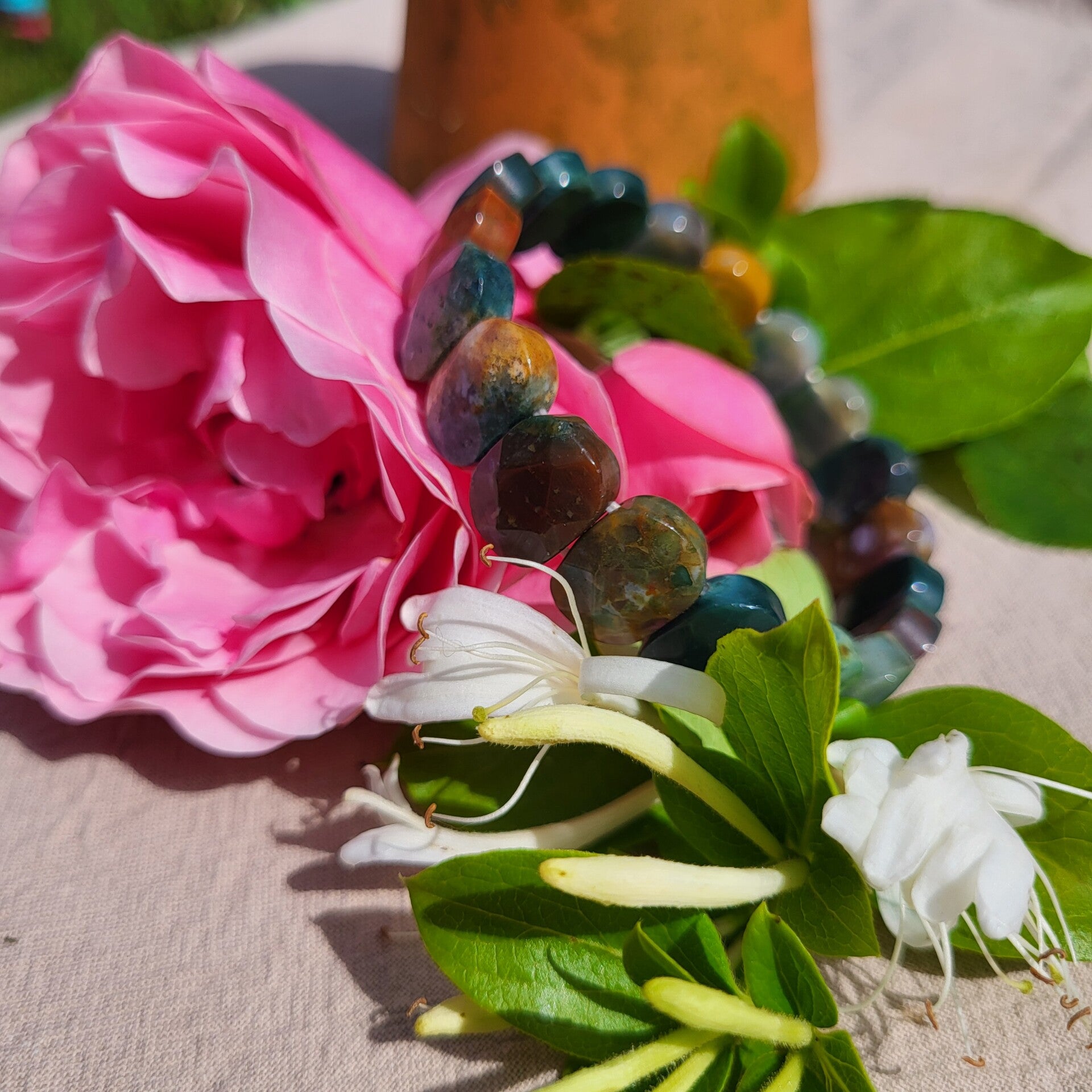 “Harmonie” - Bracelet type manchette - Agate Multicolore