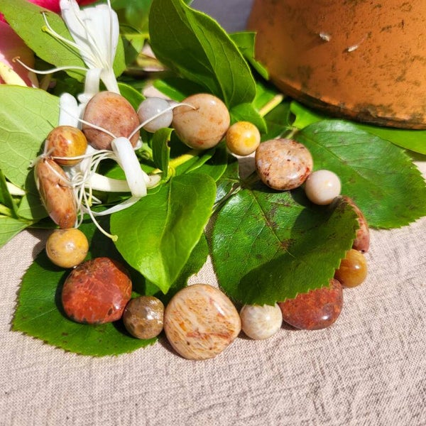 "Galets" - Bracelet Jaspe variés