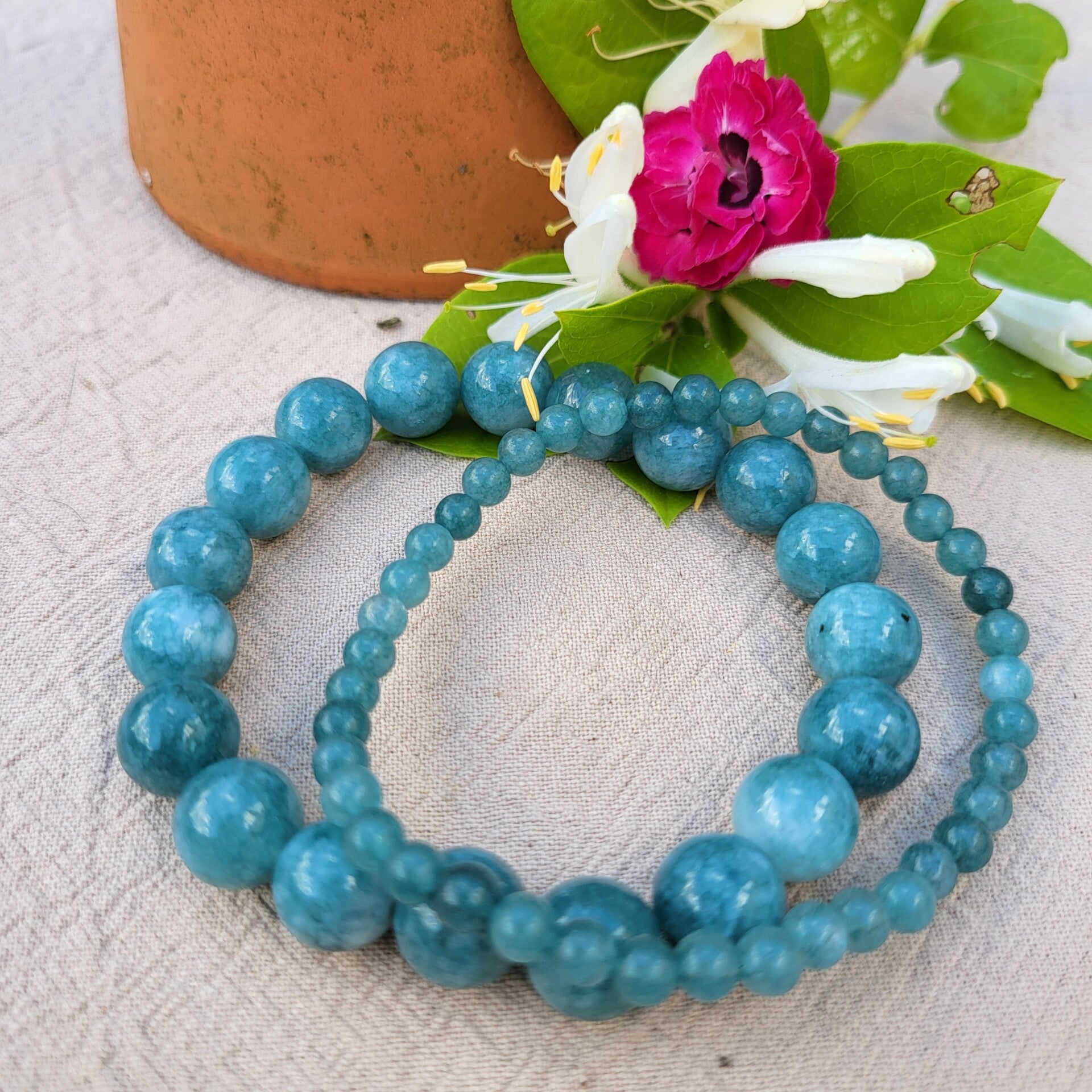 "Simplissime" - Bracelet Calcédoine bleue