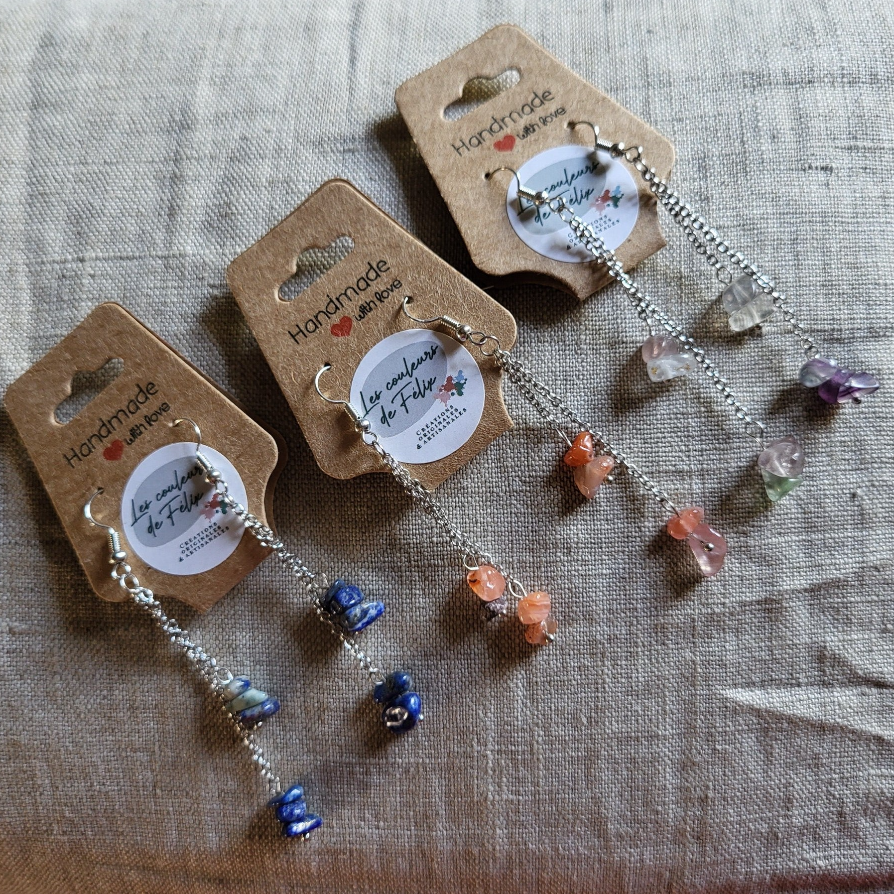 "Simplicité" - Boucles d'oreilles pierres naturelles