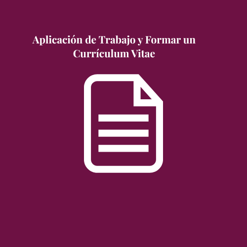 Aplicación de trabajo y formar un Currículum Vitae