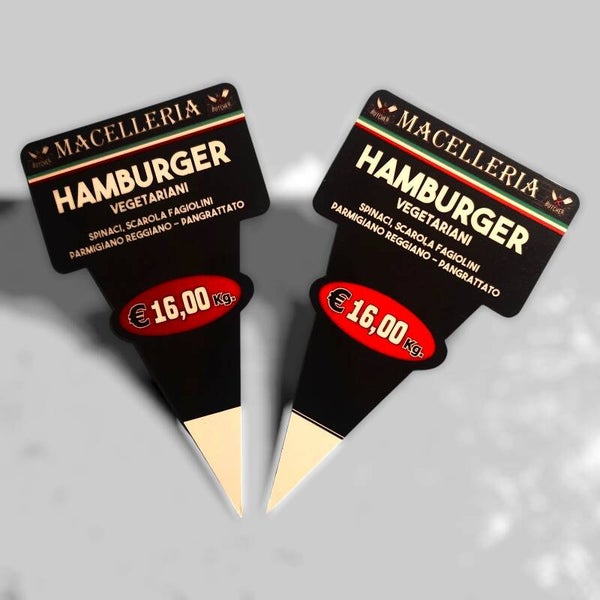 KIT 25 CARTELLINI MACELLERIA SALUMERIA 7,5X13CM