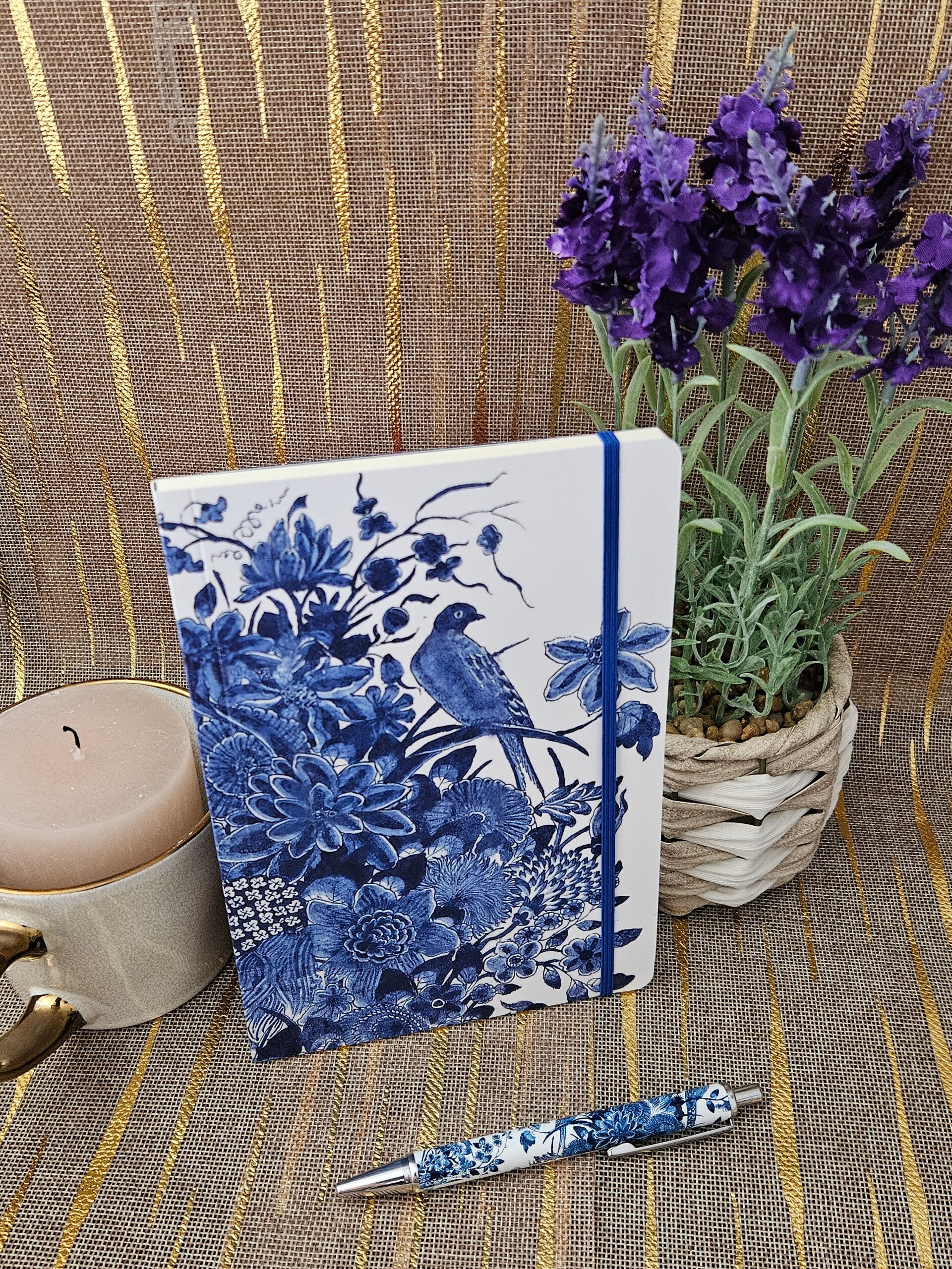 Carnet A5 Oiseaux Bleus de Delft