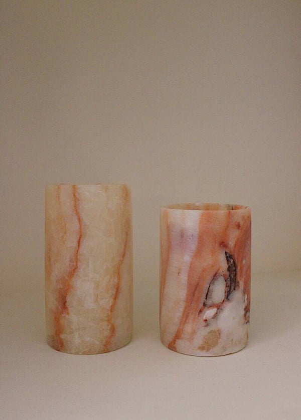 Alabaster set 4 cilinder bruin