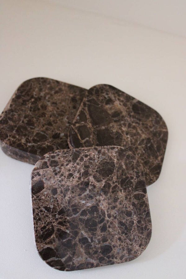 Marmeren onderzetters bruin