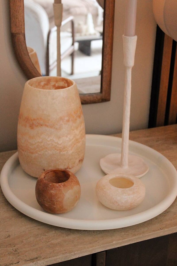 Dienblad round beige