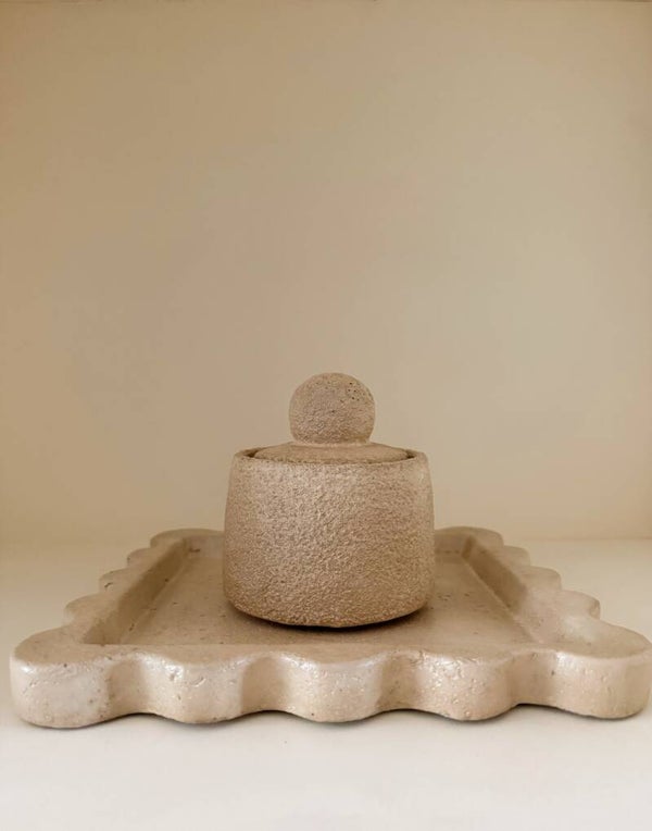 Beige opbergpot