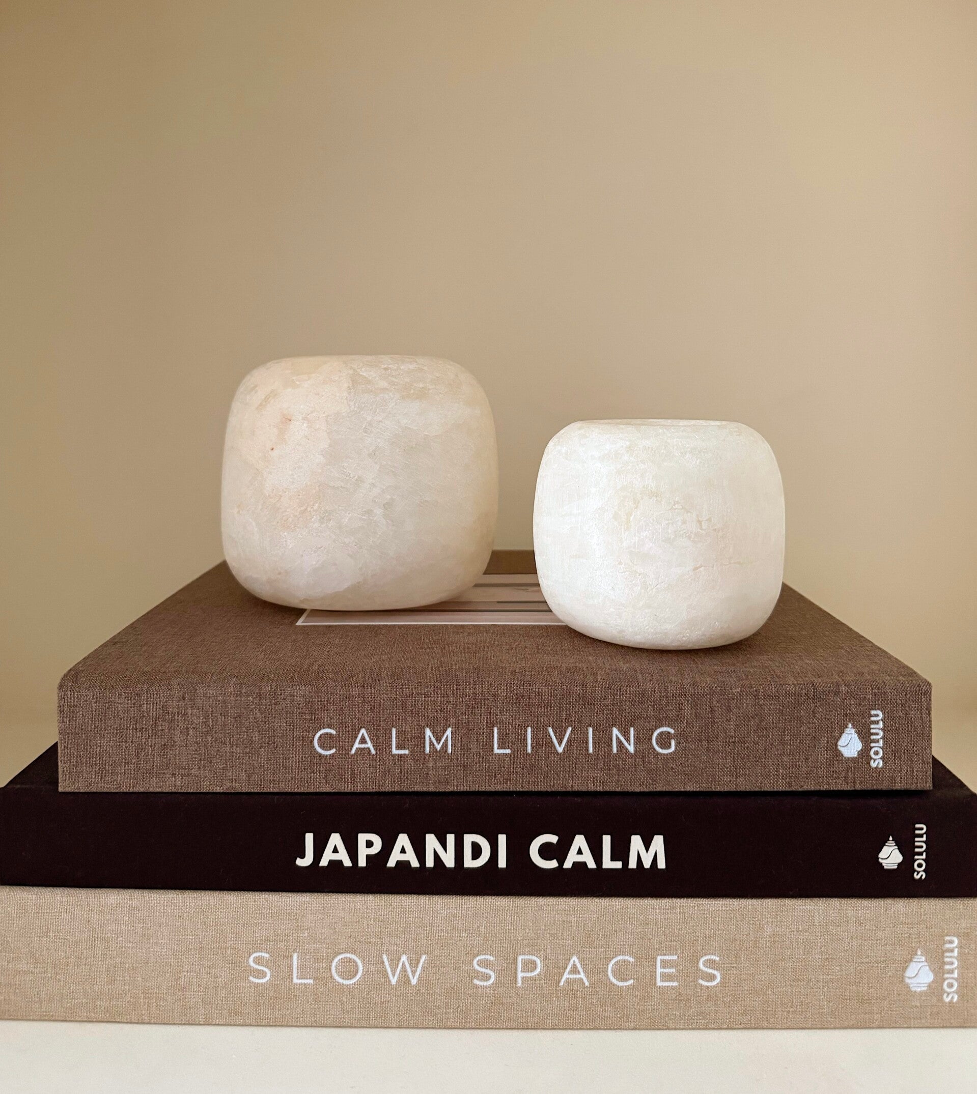 Alabaster set 2 rond wit