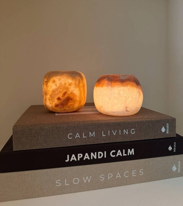 Alabaster set rond bruin