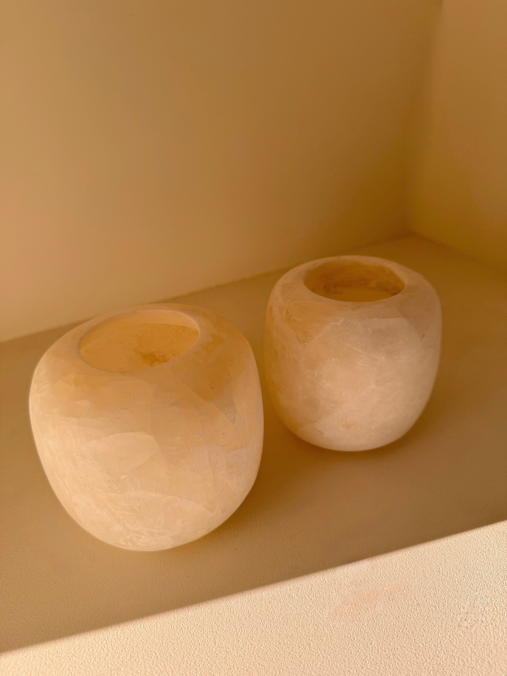 Alabaster set 6 wit rond