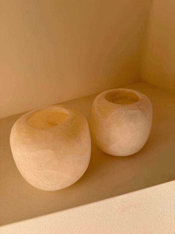 Alabaster set 6 wit rond